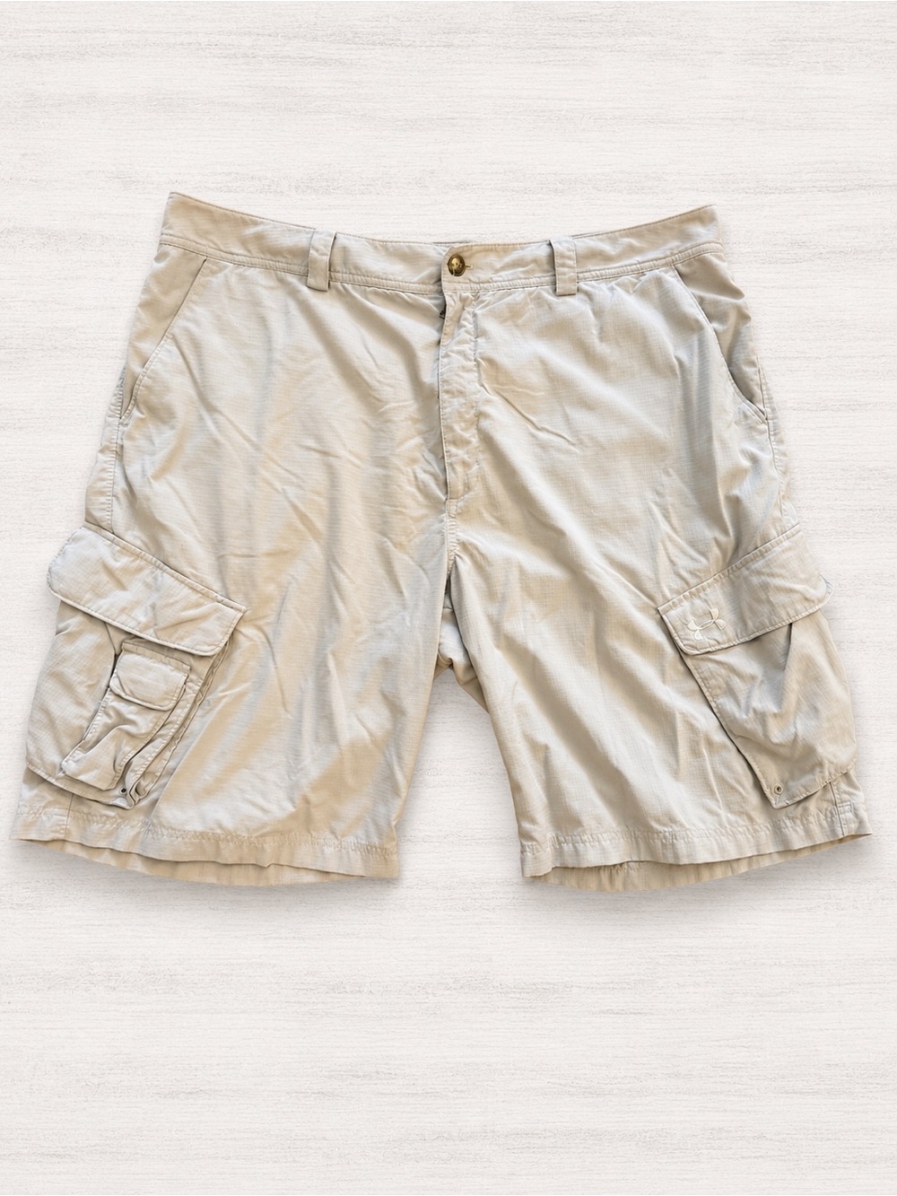 U Under Armour UA Logo Ripstop Cargo Shorts Men’s Size 40 Khaki Tactical Hiking